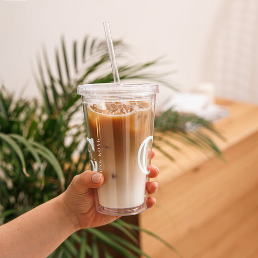 Clear plastic tumbler